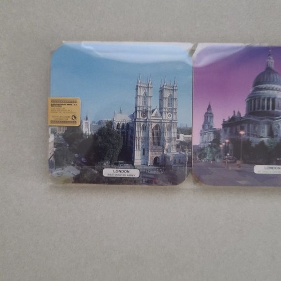 NWT Set of 6 Coasters, London England Themed - Picture 5 of 7